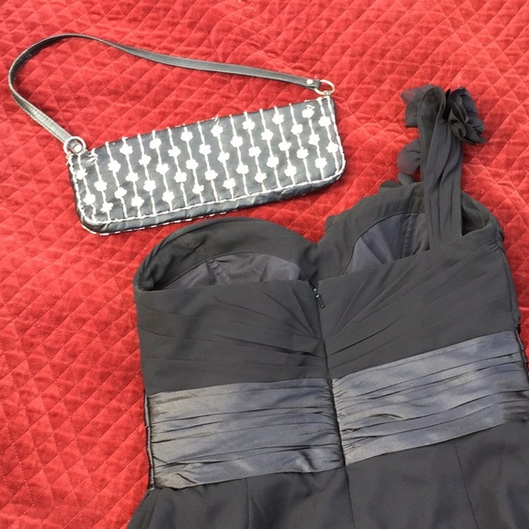 👗Bill Levkoff Formal Black One Shoulder Dress  SEXY  8-12 Special Occasion - Picture 5 of 16